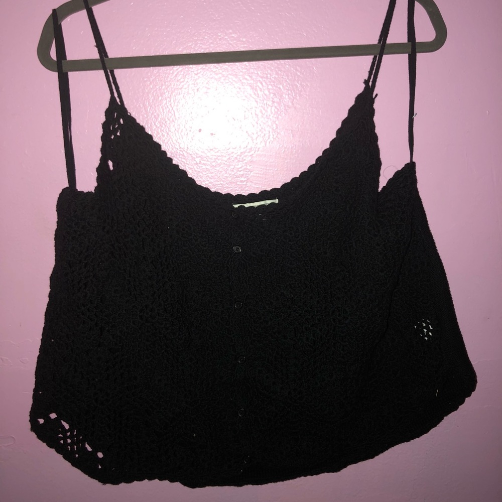 Black AE knot tank top